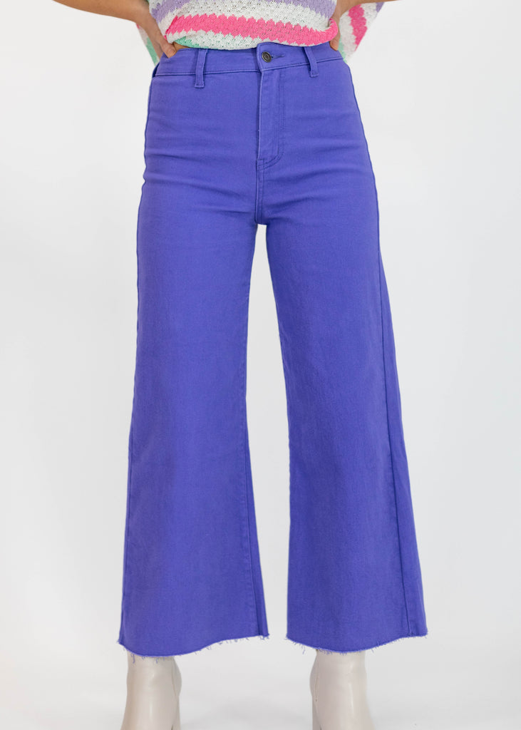 violet high rise wide leg jeans